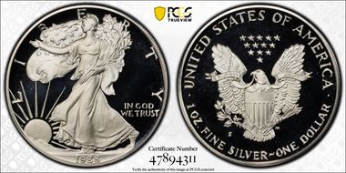 1988-S $1 Silver Eagle PR68DCAM