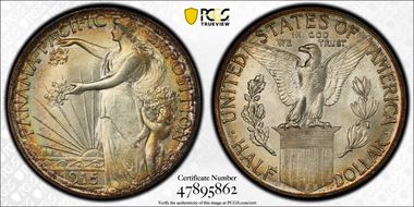 1915-S 50C Panama-Pacific MS67+ 