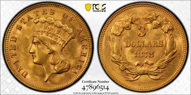 1878 $3 MS62