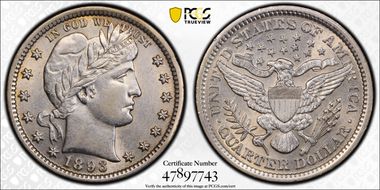 1893 25C AU58