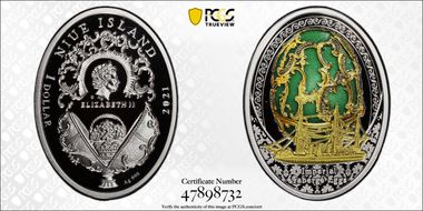 2021-MW $1 Azov Memorial Faberge Egg PR70DCAM