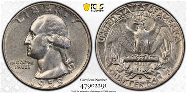 1958-D 25C AU53