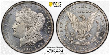 1881-O $1 MS62PL