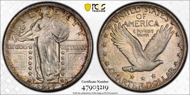 1917-S 25C Type 2 AU50