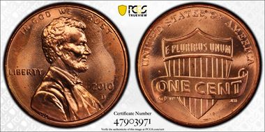 2010-D 1C Shield MS64RD