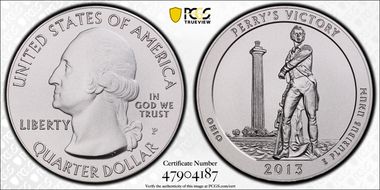 2013-P 25C Perry's Memorial NP  5 oz Silver SP69