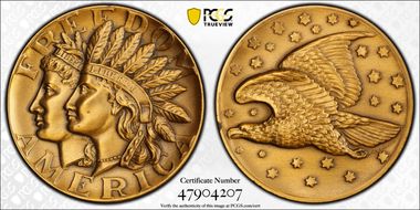 No Date AE Medal Freedom America 40mm The Metal Arts Co. N.Y. MS66