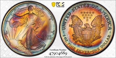 1991 $1 Silver Eagle MS69
