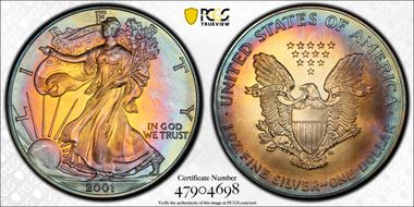 2001 $1 Silver Eagle MS69