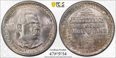 1949-D 50C Booker T. Washington MS66+