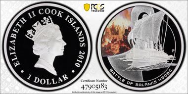 2010-P $1 Battle of Salamis Colorized PR69DCAM