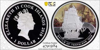 2010-P $1 Battle of Trafalgar Colorized PR69DCAM