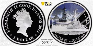 2011-P $1 Battle of Jutland Colorized PR69DCAM