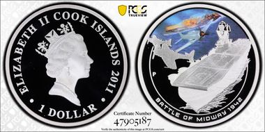 2011-P $1 Battle of Midway 1942 Colorized PR69DCAM