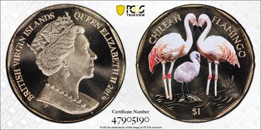 2019 $1 Chilean Flamingo MS68