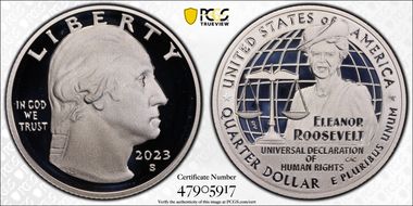 2023-S 25C Eleanor Roosevelt-Silver PR70DCAM