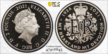 2021 £2 Queen's 95th Birthday Ag PR69DCAM