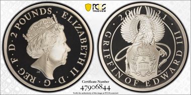 2021 £2 The Griffin of Edward III Queen's Beasts PR69DCAM