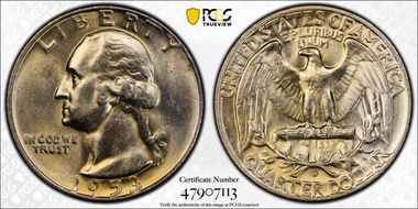 1953-D 25C AU58