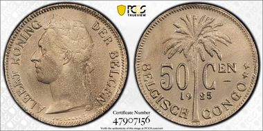 1925 50C BELGISCH CONGO N1