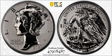 2022-W $25 Palladium, Reverse Proof PR70