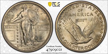 1917-S 25C Type 1 MS65FH