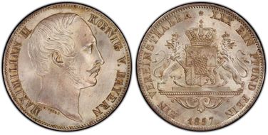 1857 Thaler KM-852 MS65