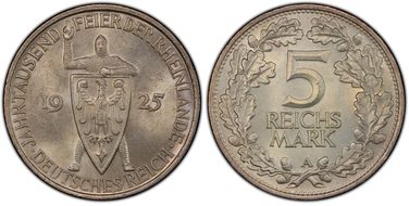 1925-A 5 Mk 1000 Years J-322 MS65