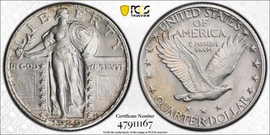 1929 25C AU58FH