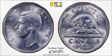 1952 25C Low Relief MS63