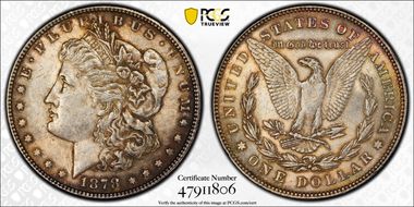 1878 7/8TF $1 Strong AU55