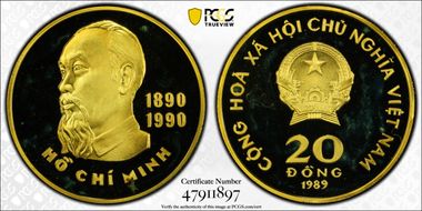 1989 20 Dong Ho Chi Minh Brass PR68DCAM