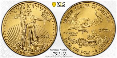 2015 $5 Gold Eagle MS69