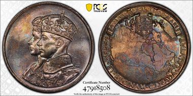 1939 Medal BHM-4394 WE-7826 Ag Royal Visit to Canada MS65