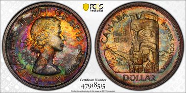 1958 S$1 British Columbia MS62