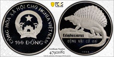 1994 100 D Edaphosaurus KM-45  Ag PR68DCAM