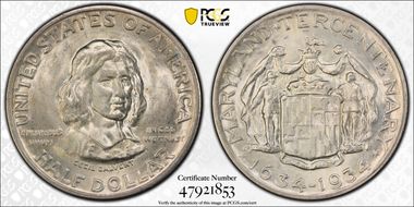 1934 50C Maryland MS66