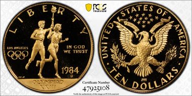 1984-D $10 Olympic PR69DCAM