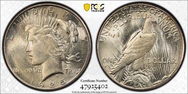 1925-S $1 MS62