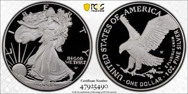 2023-W  $1 Silver Eagle  Congratulations Set First Strike PR70DCAM