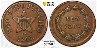 1863 CWT F-191/443a, Pro Bono Publico AU50BN