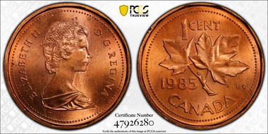 1985 1C Pointed 5 MS65RD