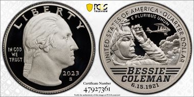 2023-S 25C Bessie Coleman-Silver PR70DCAM