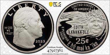 2023-S 25C Edith Kanaka'ole-Silver PR70DCAM