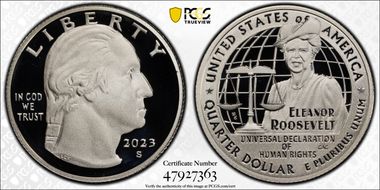 2023-S 25C Eleanor Roosevelt-Silver PR70DCAM