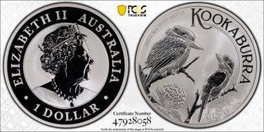 2023-P $1 Kookaburra Ag First Strike MS69