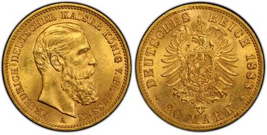 1888-A 20 Mk J-248 Friedrich MS64
