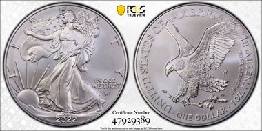 2022-W $1 Burnished Silver Eagle SP69