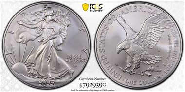 2022-W $1 Burnished Silver Eagle SP70