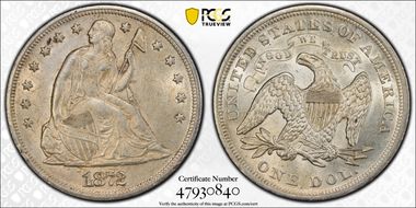 1872 $1 MS60